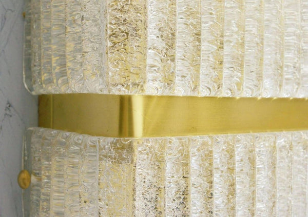 Set of Four Sconces w/ Clear Murano Glass by Mazzega, 1960s