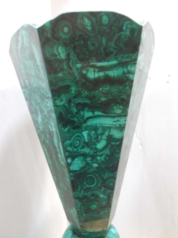 Impressive Set of 6 Malachite Vases, Congo, 1960's.