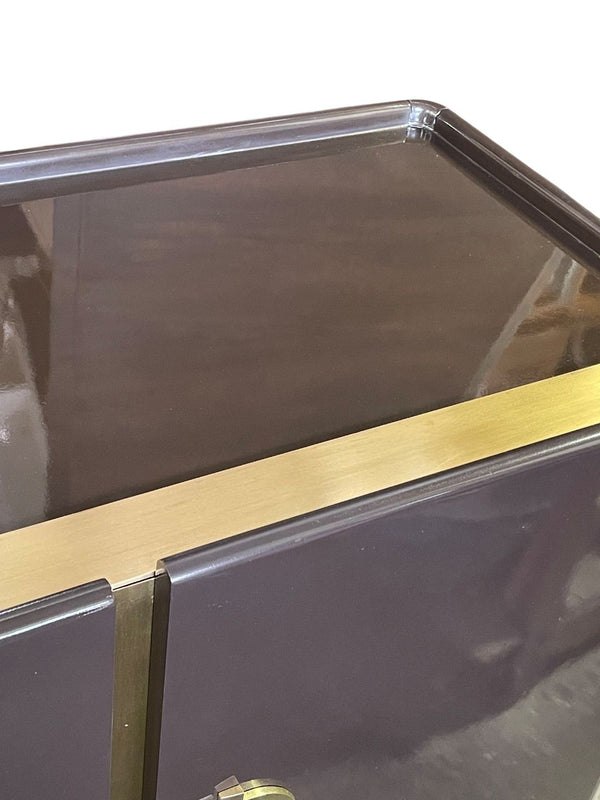 Large Lacquered and Brass-Mounted Credenza by Pierre Cardin. Circa 1960's.