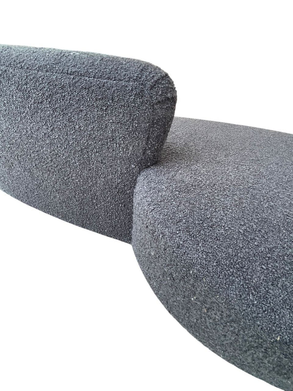 Vladimir Kagan Serpentine Sofa in Charcoal Black Fabric, U.S.A. 1970's.