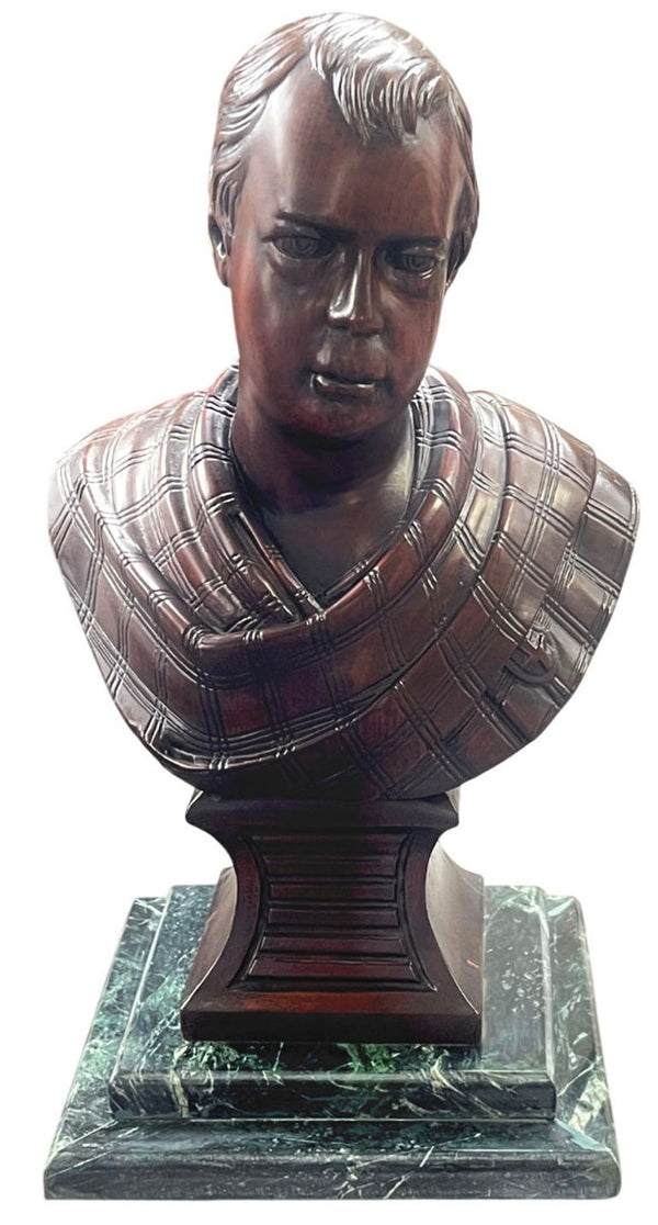 Set of Three 20th C. Mahogany Busts of Schiller, Shakespeare & Sir Walter Scott