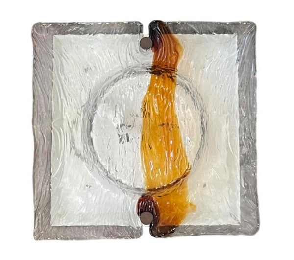 Three Large "Quilt" Sconces/Flush Mount by Toni Zuccheri for Venini, Italy 1960s