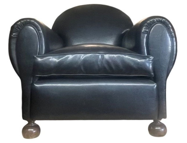 Pair of French Art Deco Club Armchairs, 1940's.