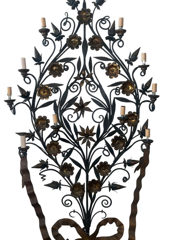 Monumental Pair of Italian Girandoles (Tree‑Form Candelabra) Mid‑20th Century.