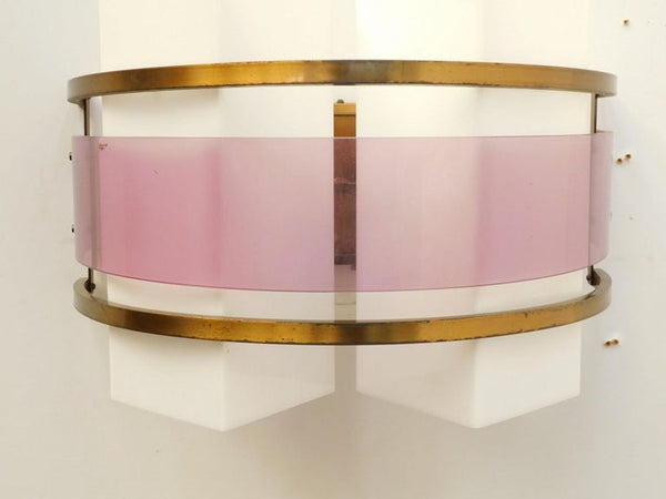 Rare Set of Three Sconces Designed by Oscar Torlasco for Stilux Milano. Italy.