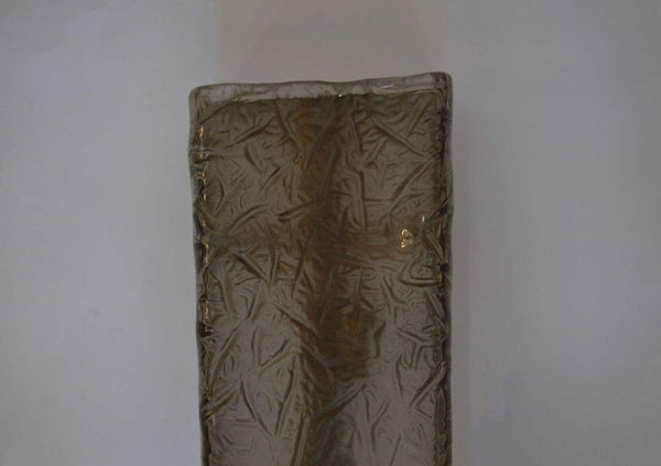 Set of Three Smoky Murano Glass Sconces Designed by Mazzega, Italy, 1960's.