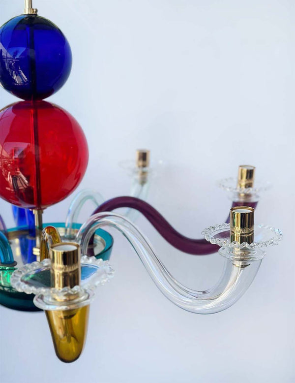 Modern Multicolor Murano Glass Chandelier by Gio Ponti for Venini, Italy, 2012.