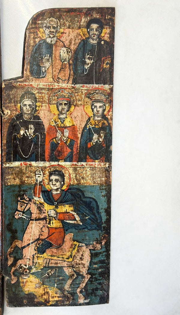 Triptych Russian Icon of Christ & The Virgin of the Unfading Roses, c. 1700's