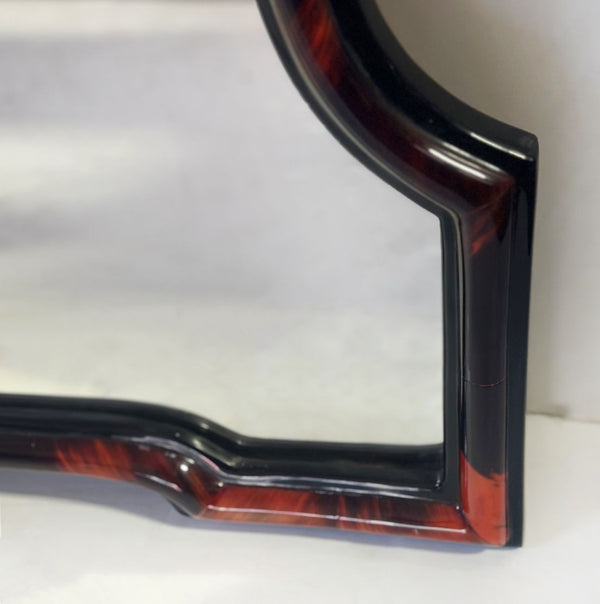 Pair of Chippendale Style Red Horn & Resin Wall Mirrors. U.S.A. 1980's.