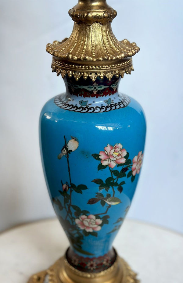 Pair of Japanese Export Cloisonné & Ormolu Candelabra Vases