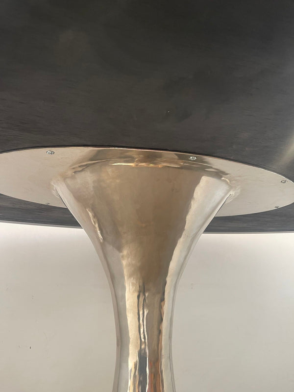 Julian Chichester Dakota Oval Table w/ Metal Base & Marble Top. England, 1990's.