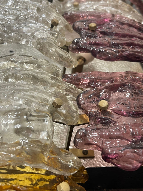 Rare Murano Glass Sconce or Flush Mount Designed by AV Mazzega. Italy, 1960's.