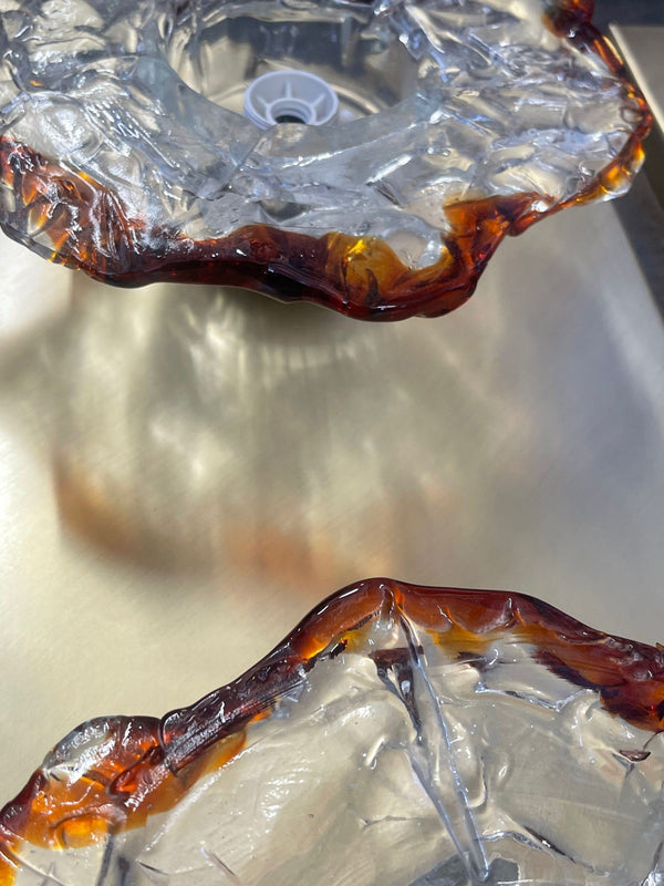 Unique Pair of Murano Glass Flower Sconces Designed by Mazzega, Italy, 1970's.