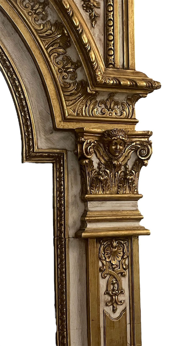 Monumental Third Quarter of 19th Century Italian Hand-Carved & Water-Gilt Mirror