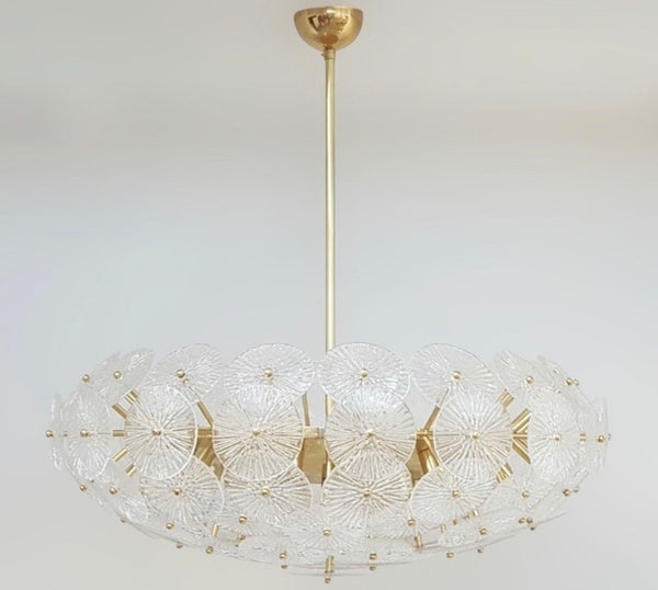 Oversized Pair of Italian Loto Chandeliers,1970's.