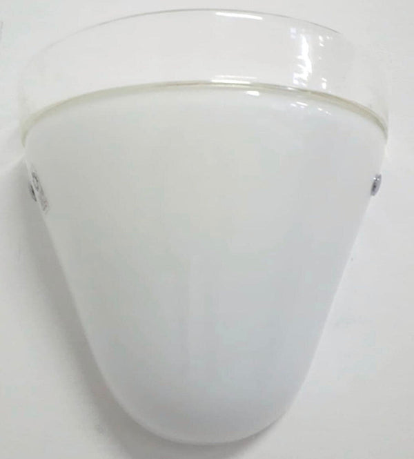 Set of Twelve Milky White Murano Glass Sconces by Leucos. Italy, 1960's.