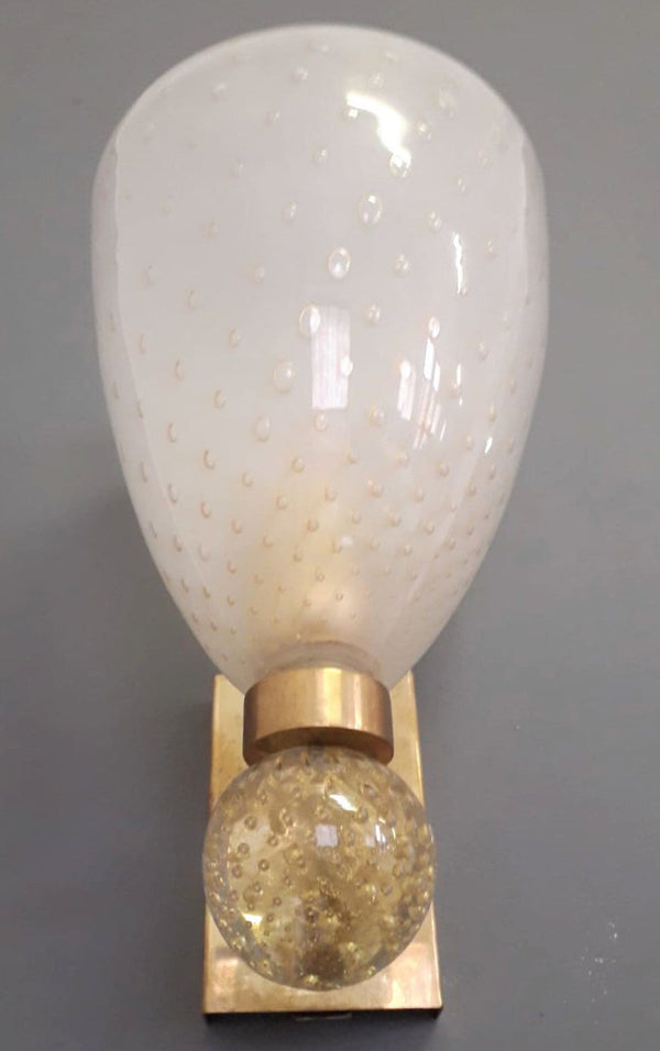 Pair of Bollicine Murano Glass Coppa Sconces. Italy,1970's.