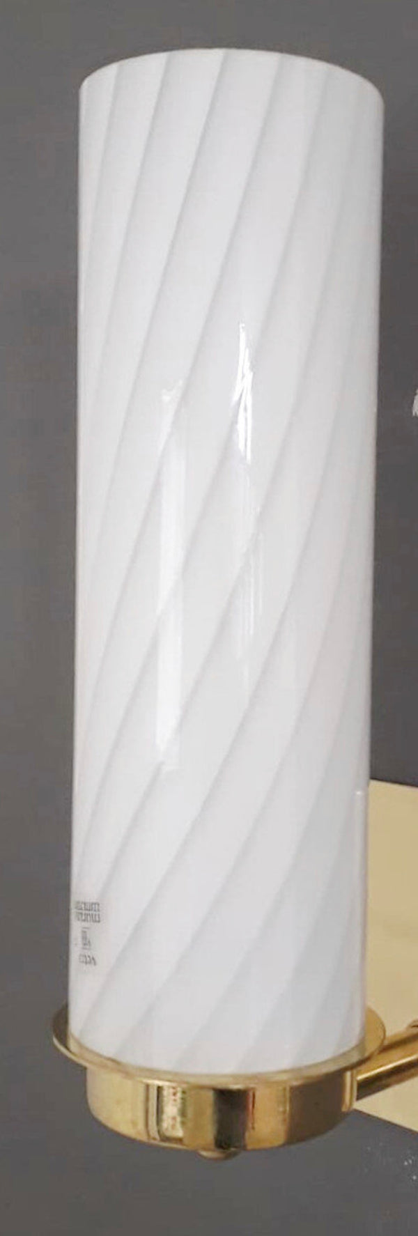 Set of Twelve Milky White "Murano Vetri 04" Cylinder Sconces. Italy, 1960's.