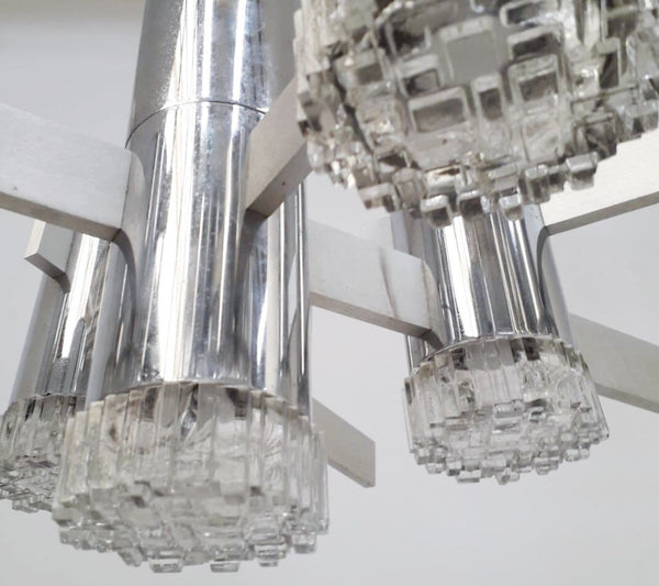 Geometric Chandelier by Gaetano Sciolari, Italy, 1970's.