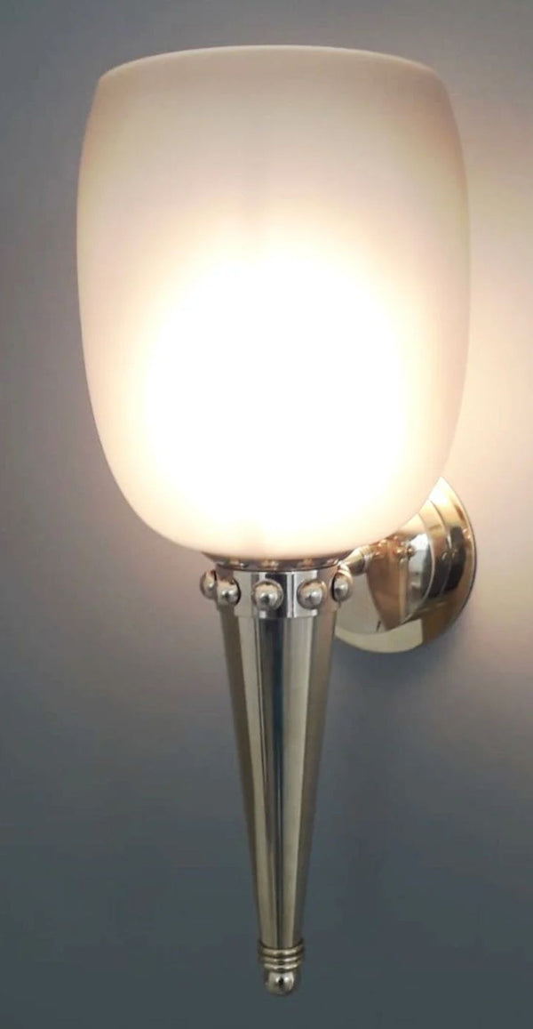 Set of Six Torch Sconces by Barovier e Toso – Gray Murano Glass & Brass, 1950's.