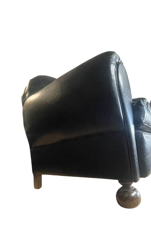 Pair of French Art Deco Club Armchairs, 1940's.