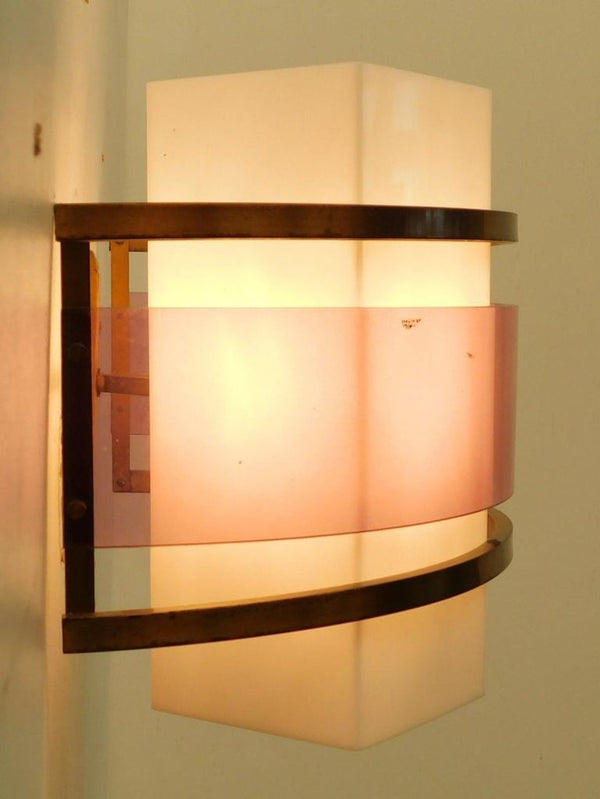 Rare Set of Three Sconces Designed by Oscar Torlasco for Stilux Milano. Italy.