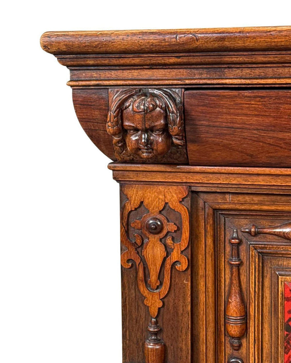 English 19th Century Frieze Cabinet w/Tortoiseshell Panels