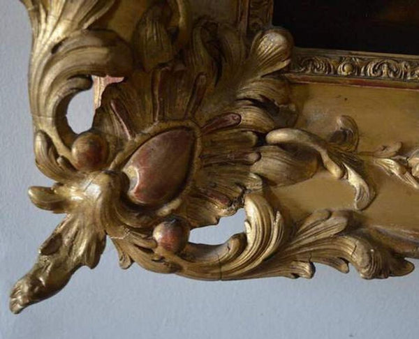 18th C. French School Oil Painting of Mars & Venus w/ Putti in a Giltwood Frame.