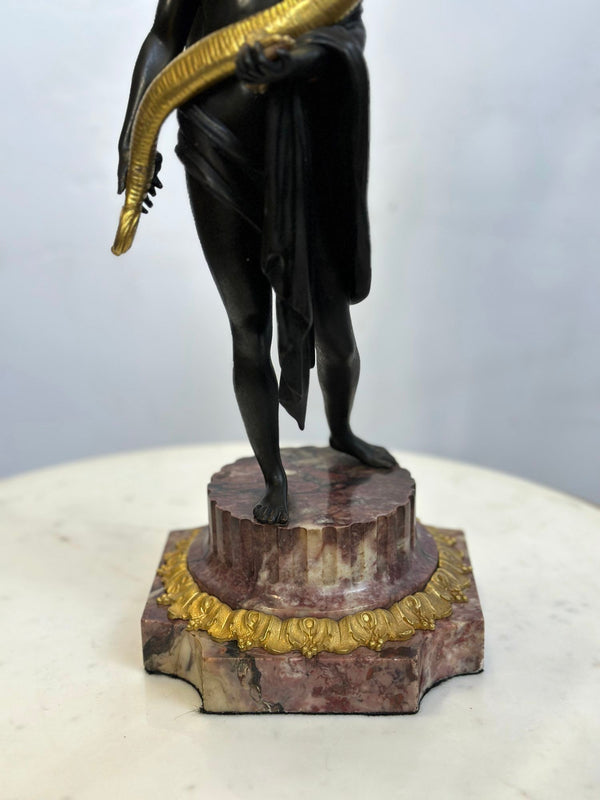 Pair of French 19th Century Gilt Bronze Candelabras with Marble Base