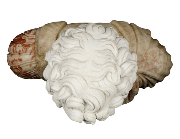 Early 20th C. Italian Multicolor Marble Bust of Ancient Philosopher Aristotle.