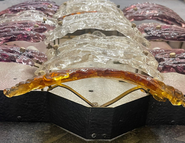 Rare Murano Glass Sconce or Flush Mount Designed by AV Mazzega. Italy, 1960's.