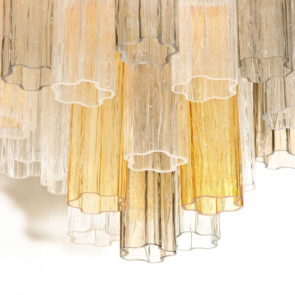 Murano "Tubi Tronchi" Glass Chandelier, Attributed to Toni Zuccheri for Venini.