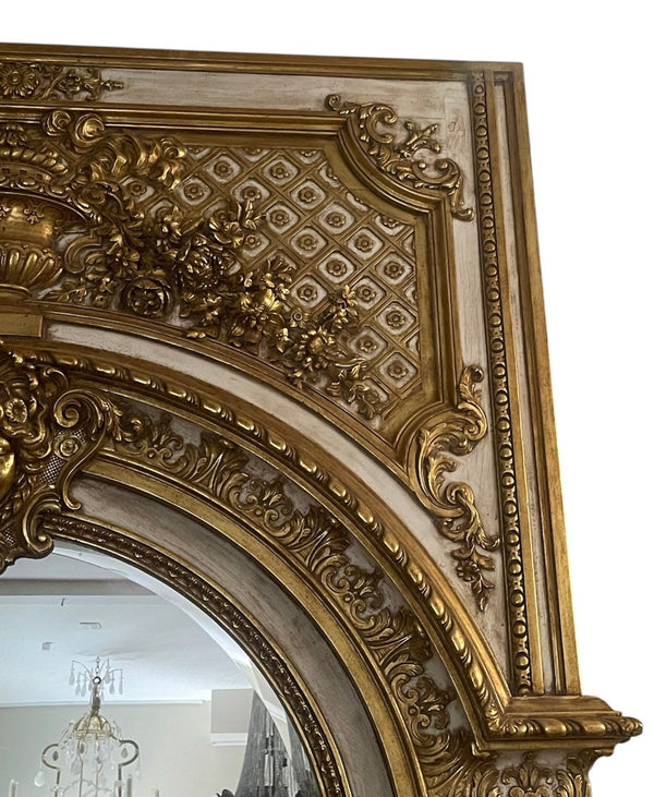 Monumental Third Quarter of 19th Century Italian Hand-Carved & Water-Gilt Mirror