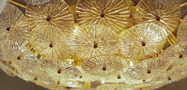 Oversized Pair of Italian Loto Chandeliers,1970's.