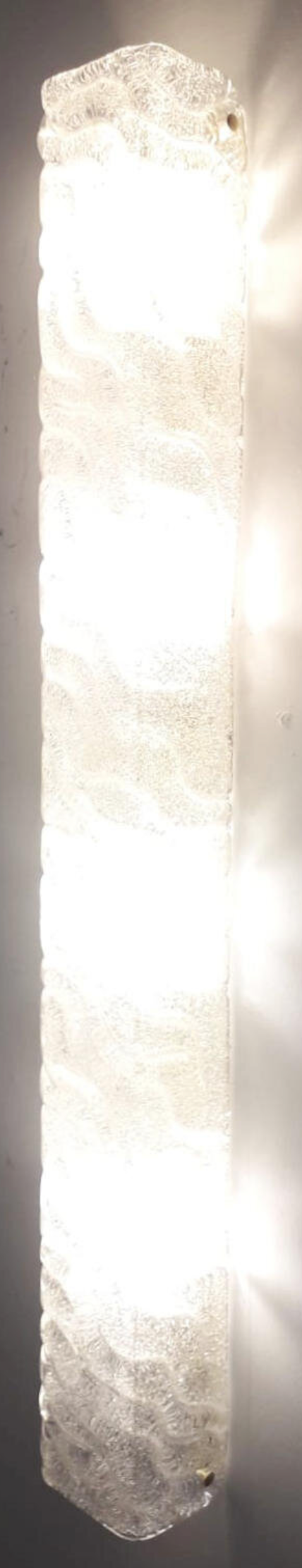 Set of Three Long Rectangular Canale Sconces by Barovier e Toso. Italy, 1960's.