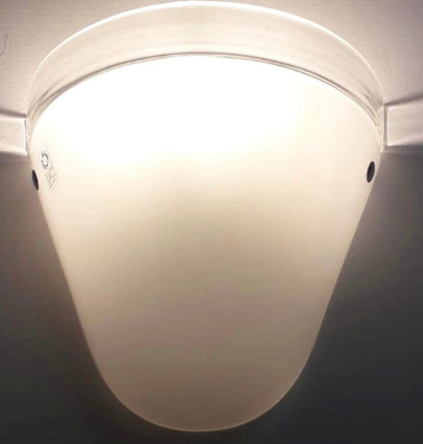 Set of Twelve Milky White Murano Glass Sconces by Leucos. Italy, 1960's.