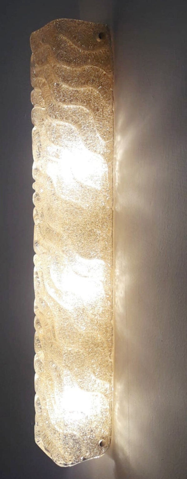 Set of Six Amber Murano Glass Canale Sconces by Barovier e Toso, Italy, 1950's.