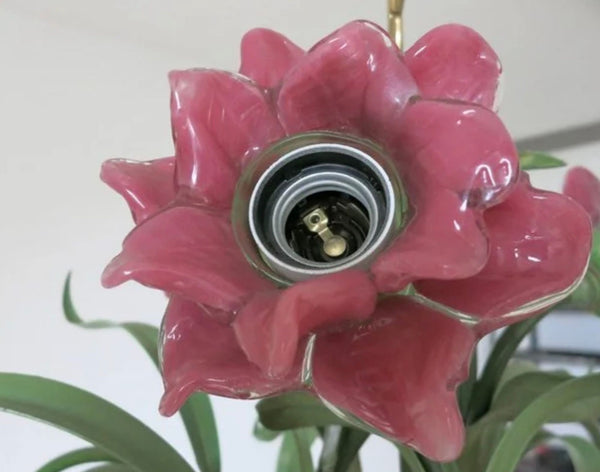 Flower Chandelier by Banci Firenze – Murano Glass & Gilt Iron, Italy, 1980's.