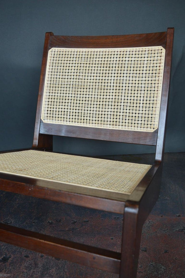 Pair of Pierre Jeanneret Style 'Kangourou' Cane Lounge Chairs, 1950's.