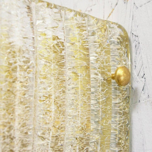 Set of Four Sconces w/ Clear Murano Glass by Mazzega, 1960s