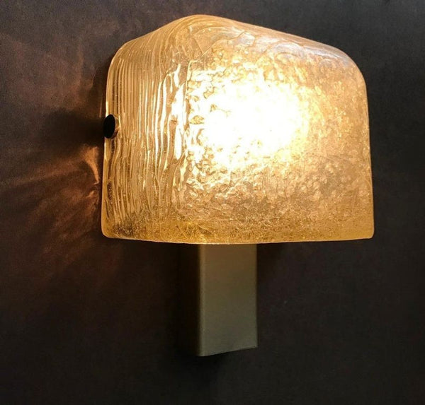 Set of Four Vintage Modernist Amber Resin Sconces by Aqua Signal, Germany, 1960s