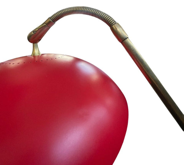 Italian Stilnovo Counterbalance Floor Lamp with Stamped Marble Base, Circa 1960.