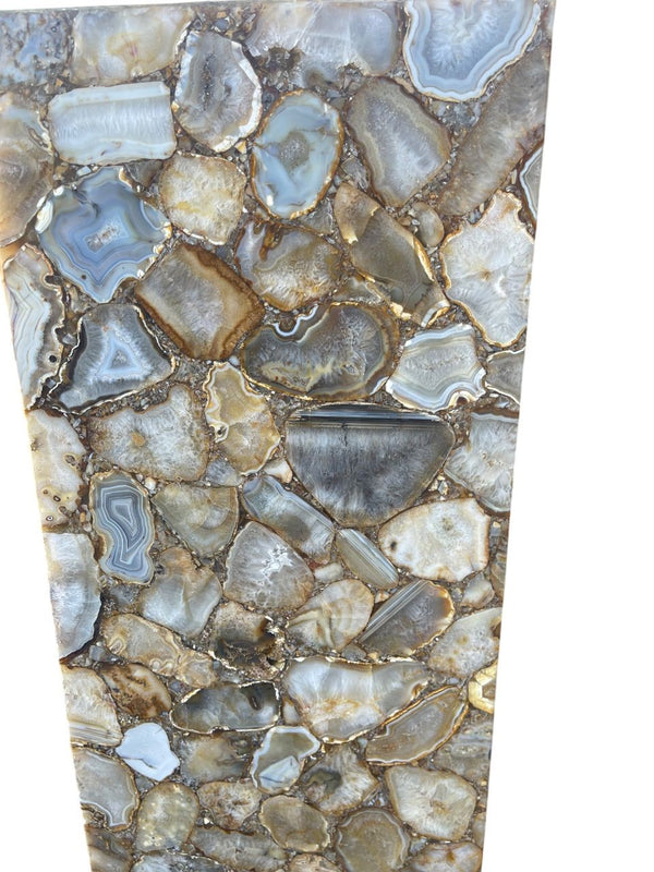 20th Century Illuminated Agate Column Pedestal