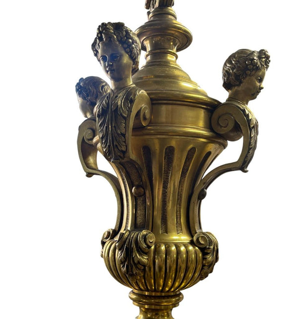 Louis XV "Mazarin" Solid Bronze Chandelier, Late 19th Century, France