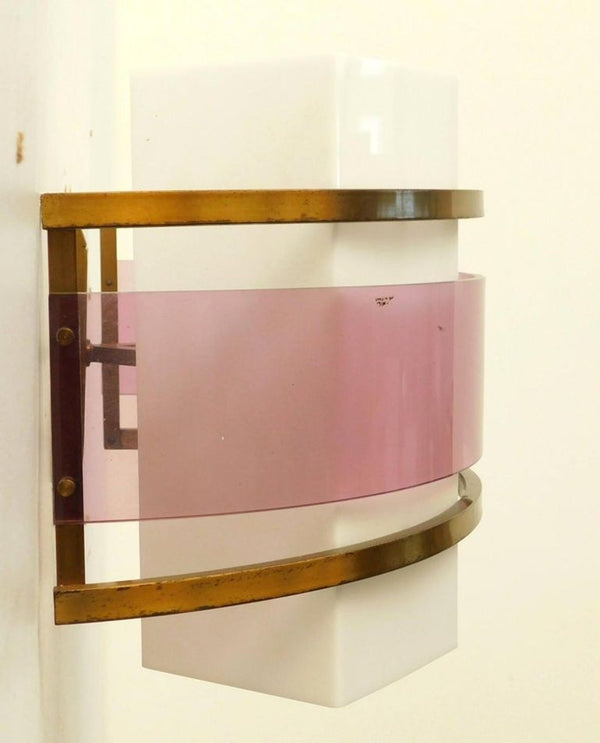 Rare Set of Three Sconces Designed by Oscar Torlasco for Stilux Milano. Italy.