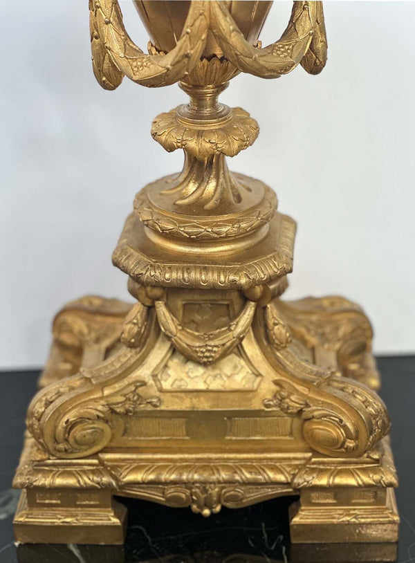 Pair of French Late 19th Century Bronze D'ore Candelabras