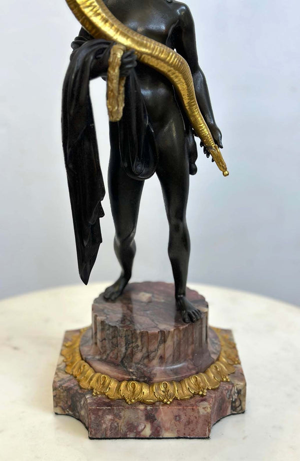 Pair of French 19th Century Gilt Bronze Candelabras with Marble Base