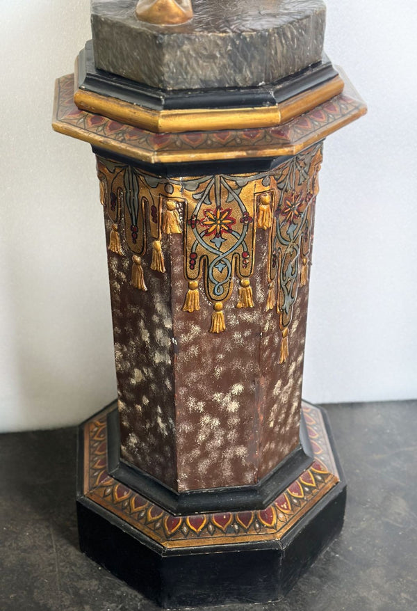 19th Century Venetian Blackamoor Statue with Pedestal