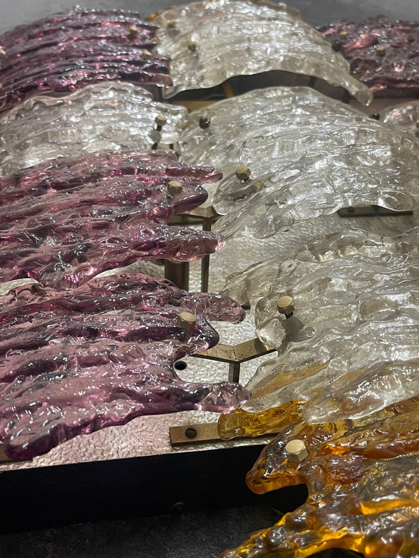 Rare Murano Glass Sconce or Flush Mount Designed by AV Mazzega. Italy, 1960's.