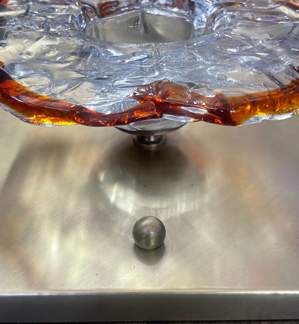 Unique Pair of Murano Glass Flower Sconces Designed by Mazzega, Italy, 1970's.